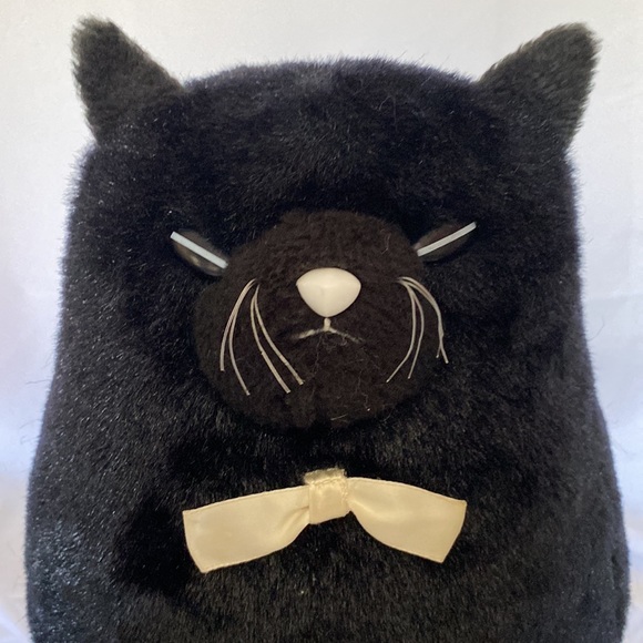 Rare Vintage 1980 Dakin 15” Sylvia and Sylvan Black Cat Plushie with Bow tie - Picture 8 of 8